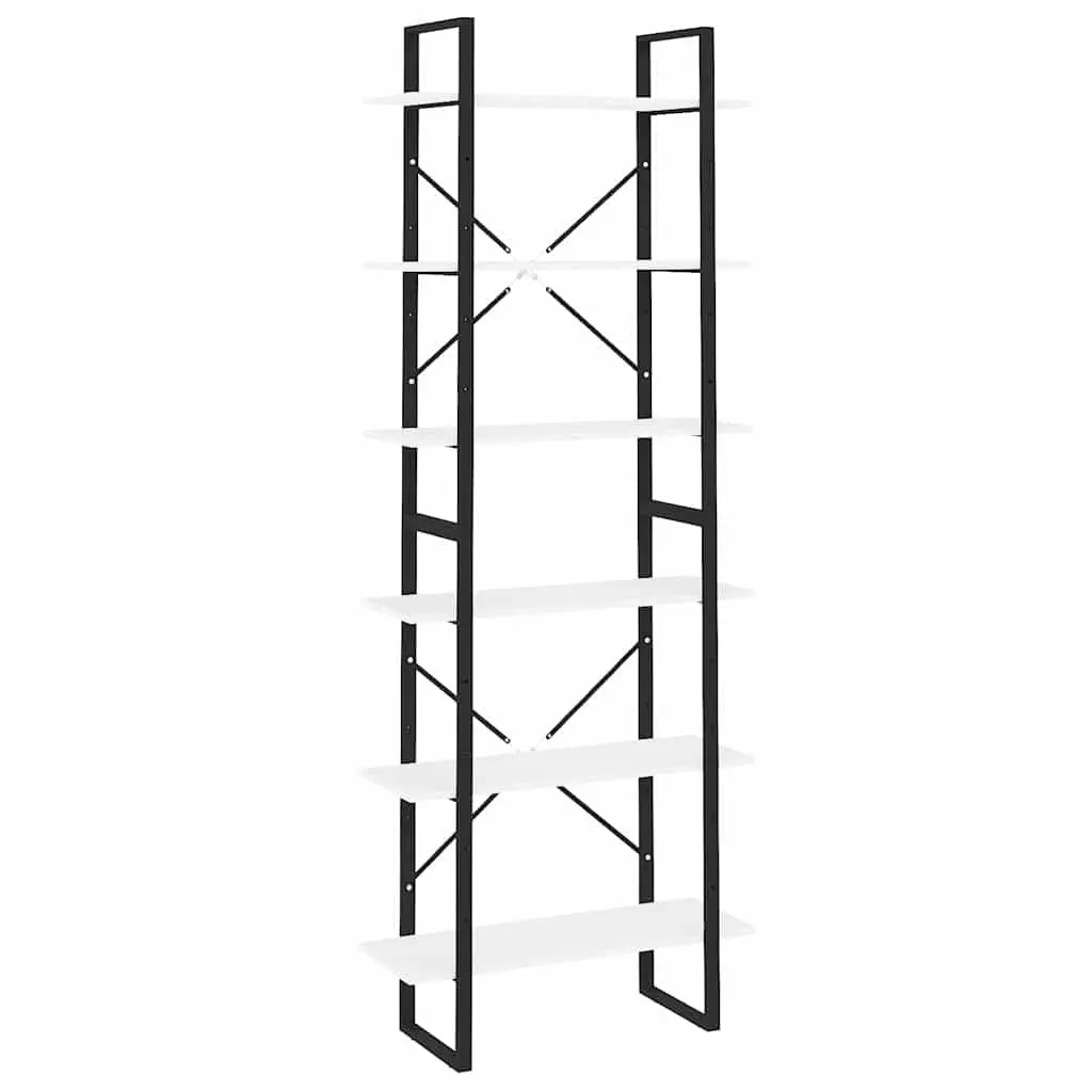 High Cabinet White 80x30x210 cm Tall Shelving Unit Engineered Wood Bookcase
