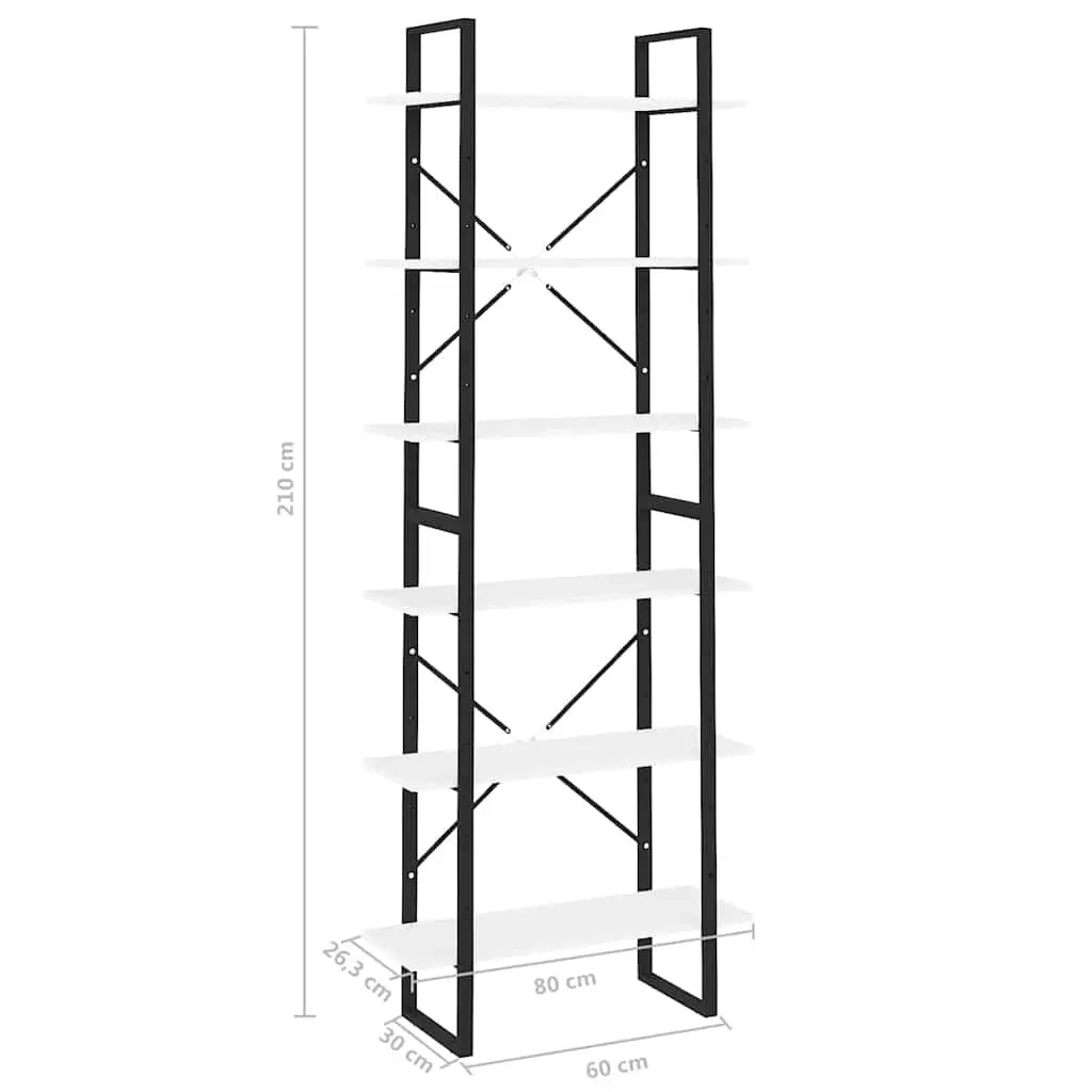 High Cabinet White 80x30x210 cm Tall Shelving Unit Engineered Wood Bookcase