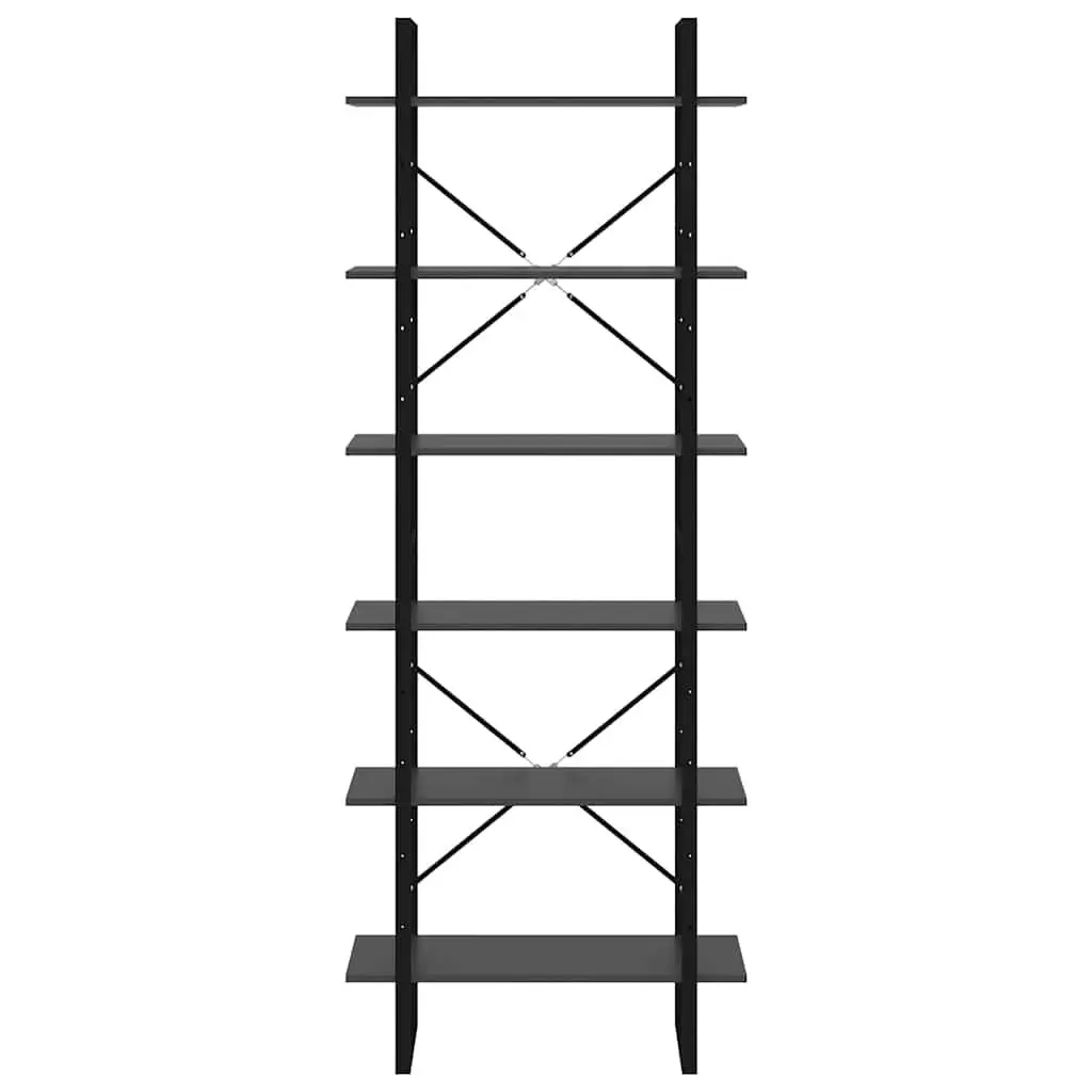 High Cabinet for Home Storage Grey 80x30x210cm Engineered Wood Bookcase Shelving