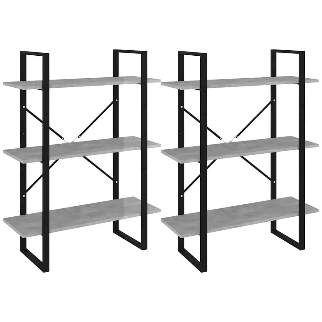 Grey Engineered Wood High Cabinet Storage Bookcase Shelving Unit with 6 Shelves for Home Use