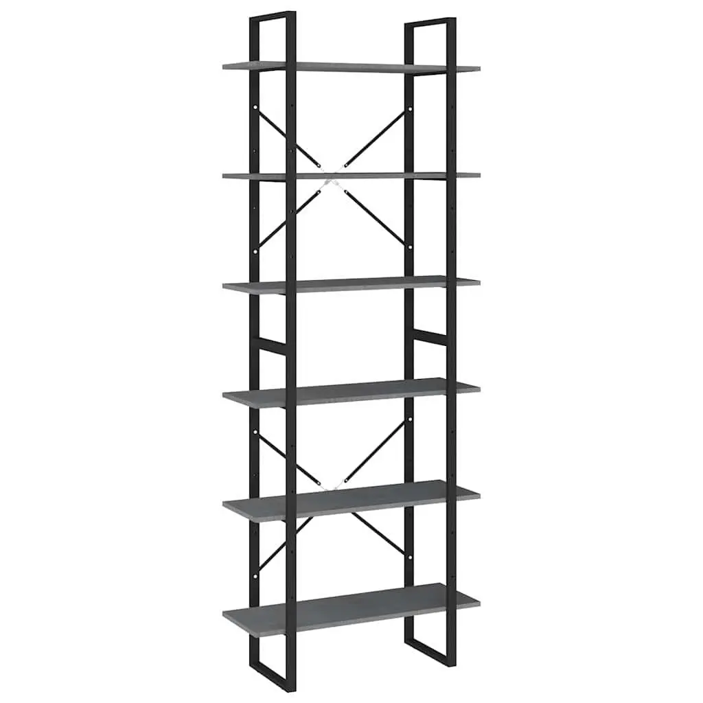 High Cabinet Shelving Unit for Home Grey 80x30x210 cm Solid Pine Wood