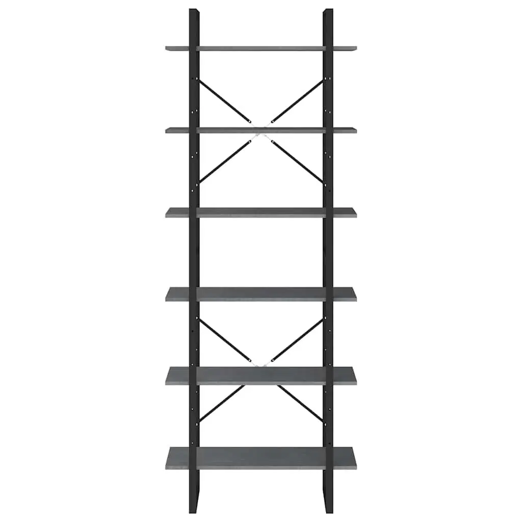 High Cabinet Shelving Unit for Home Grey 80x30x210 cm Solid Pine Wood