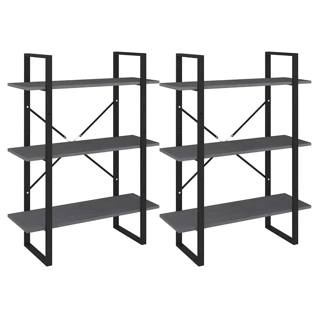 High Cabinet Shelving Unit for Home Grey 80x30x210 cm Solid Pine Wood