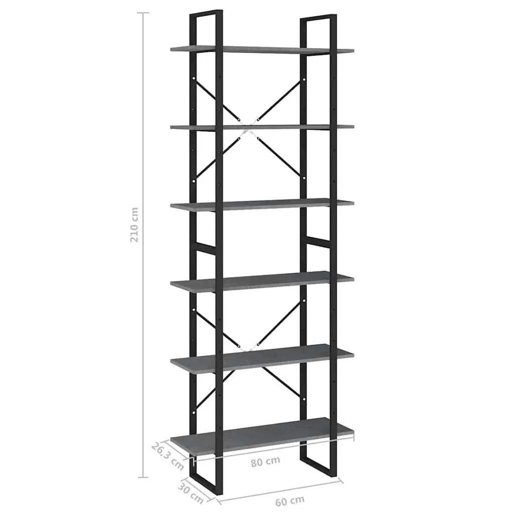 High Cabinet Shelving Unit for Home Grey 80x30x210 cm Solid Pine Wood