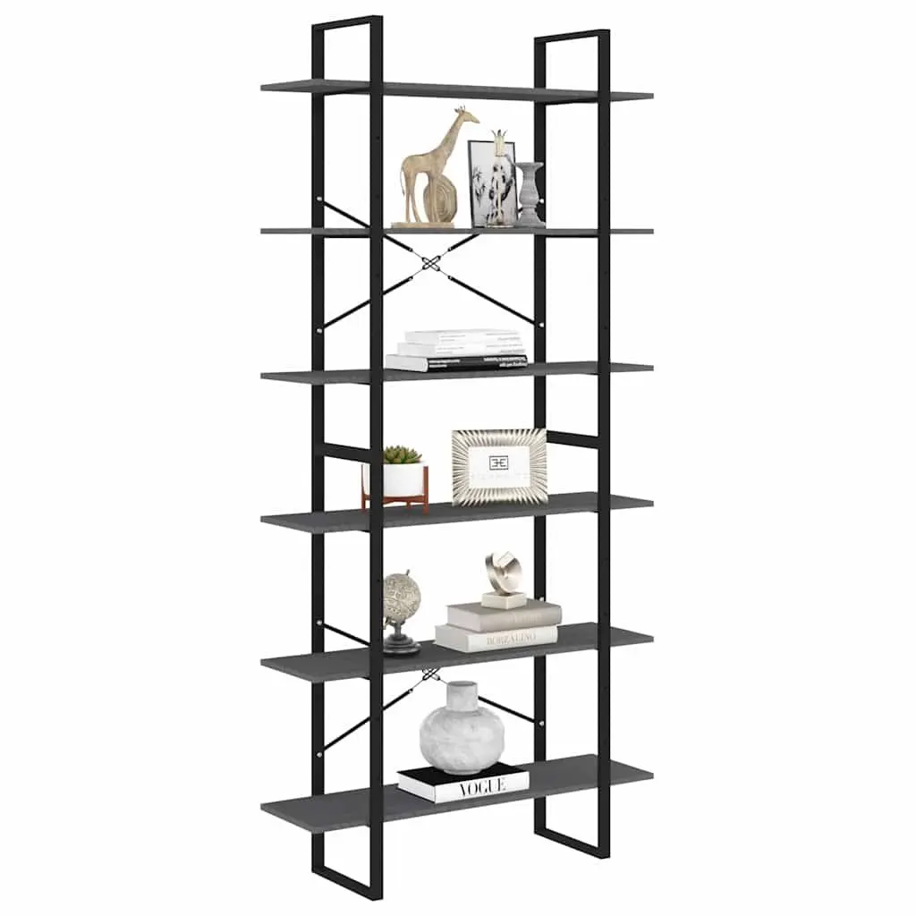High Storage Cabinet in Grey Pine Wood