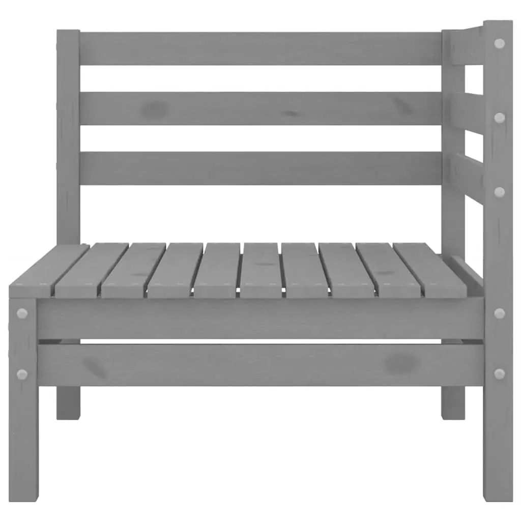 3 Piece Garden Lounge Set Solid Pinewood Patio Sofa Outdoor Furniture Grey