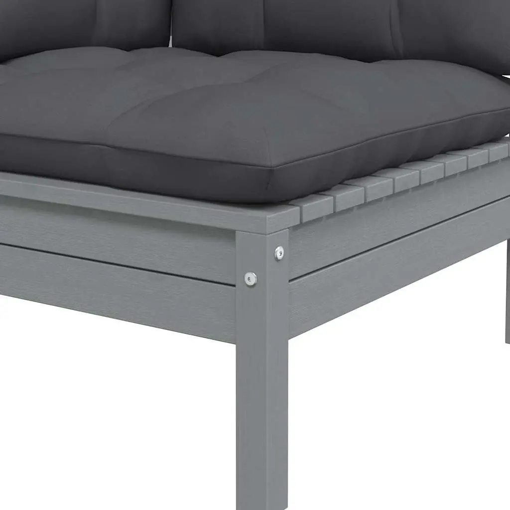 2-Seater Garden Sofa Outdoor Patio Seating Grey Modular