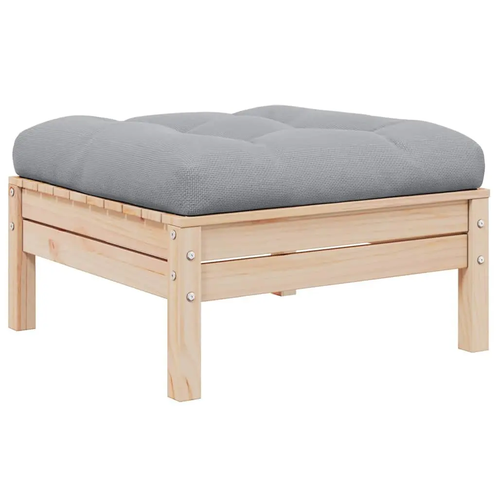 2-Seater Garden Sofa with Grey Cushions