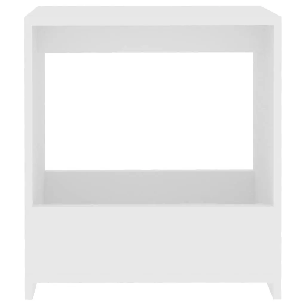 White Open Storage End Table