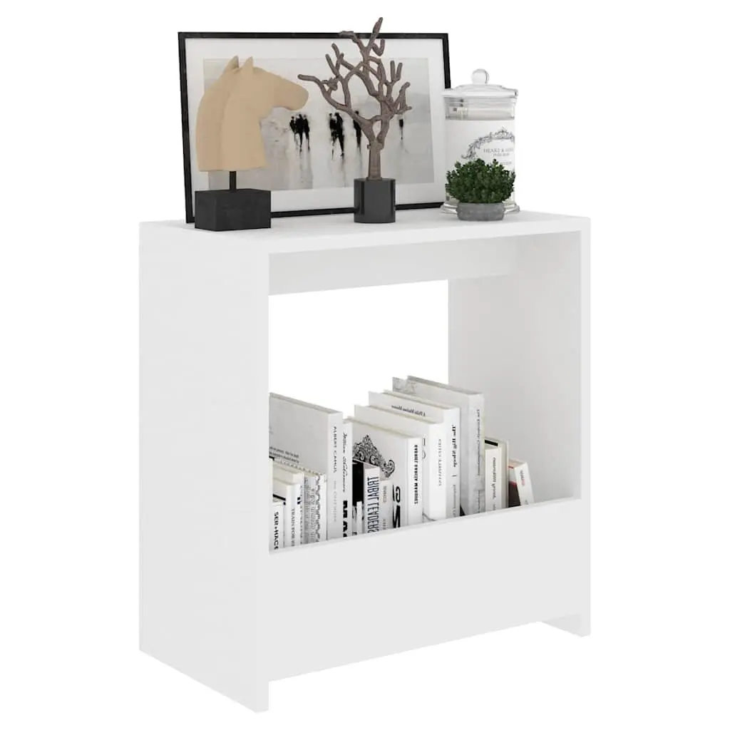 White Open Storage End Table