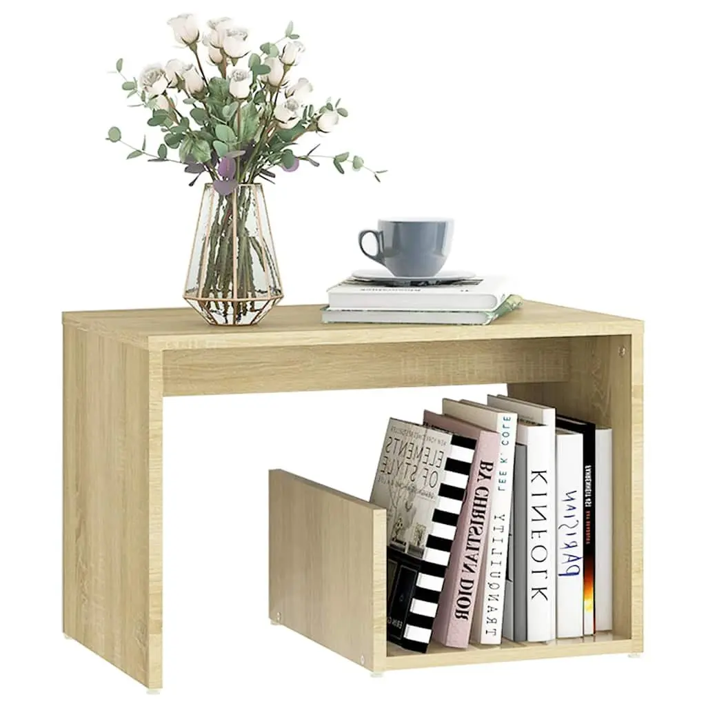 Side Table Living Room Storage Sonoma Oak Brown 59 x 36 x 38 cm