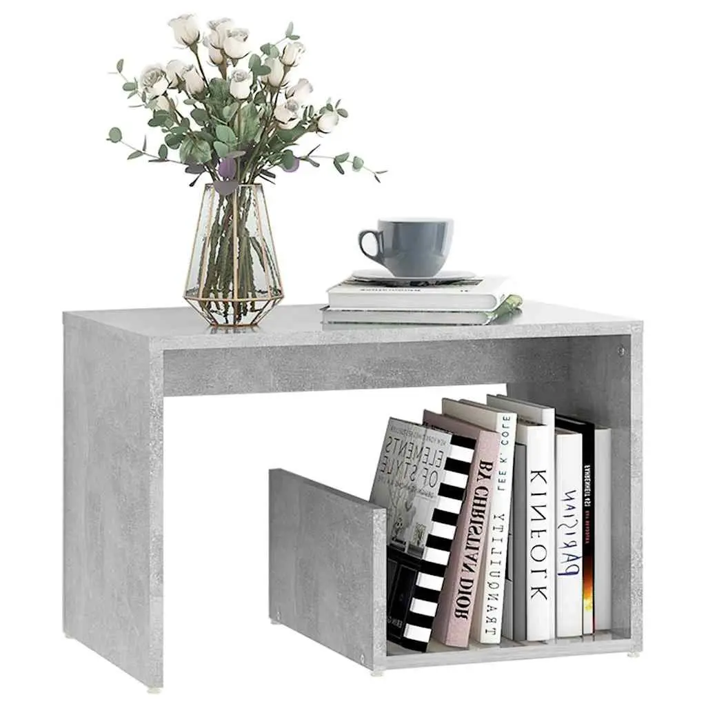 Grey End Table with Storage Capabilities
