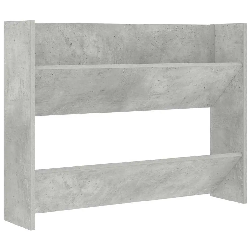 Grey Engineered Wood Wall Shoe Cabinet with Tipping Shelves