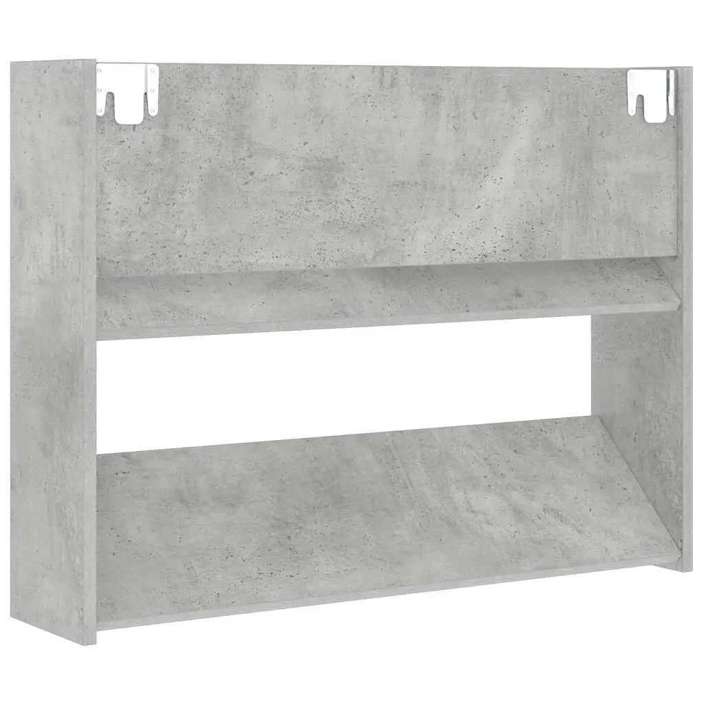 Grey Engineered Wood Wall Shoe Cabinet with Tipping Shelves