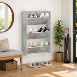 Wall-Mounted Shoe Cabinet Grey Dimensions & Specs
