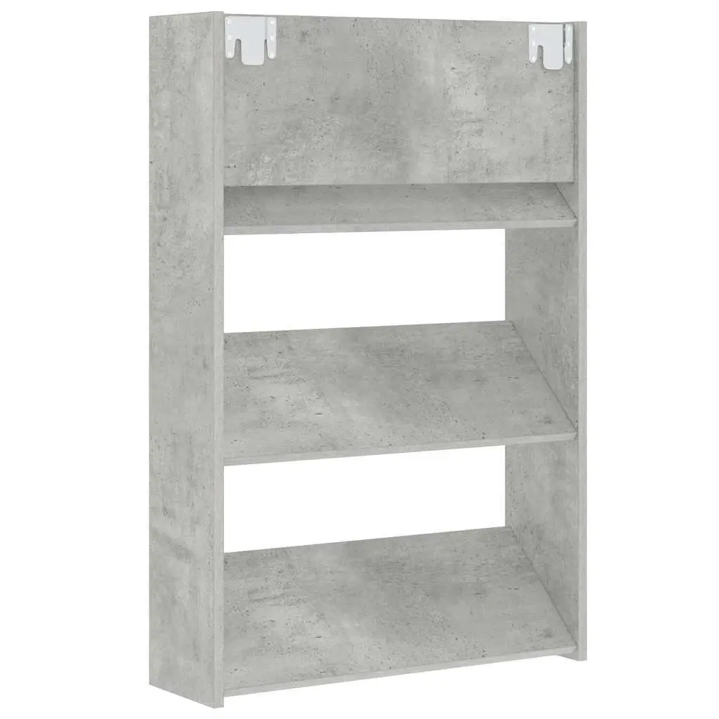 Wall Mounted Shoe Cabinet Entryway Grey 60W x 18D x 90H cm