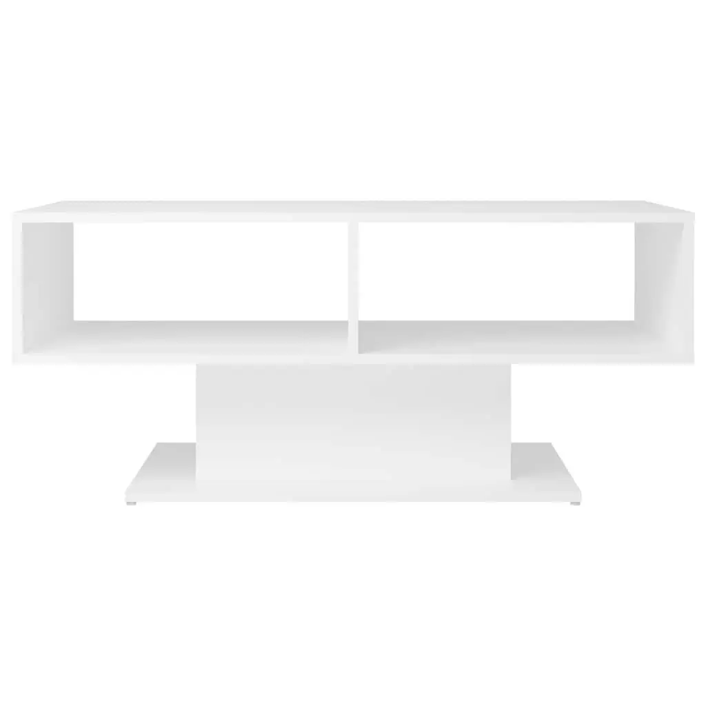 Coffee Table White Modern Storage Shelf Living Room End Table Accent Furniture