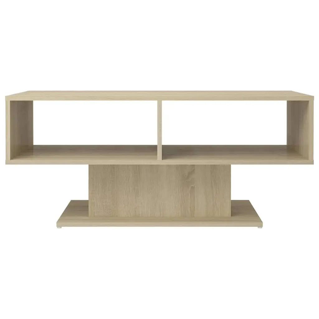 Coffee Table Brown Storage Shelf Living Room Accent Side Table Modern Design