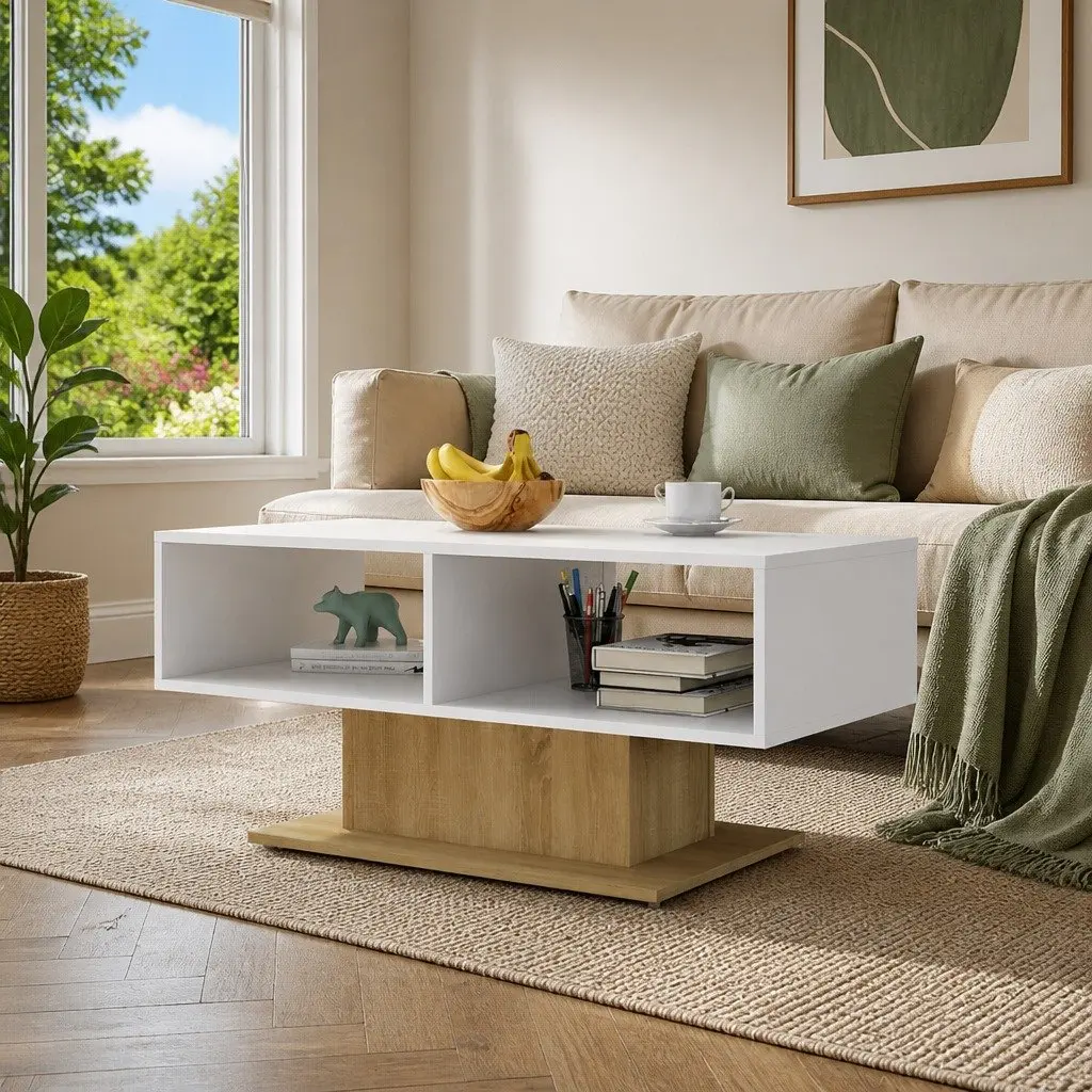 Coffee Table Living Room White Storage Shelf 1035 x 500 x 445 cm