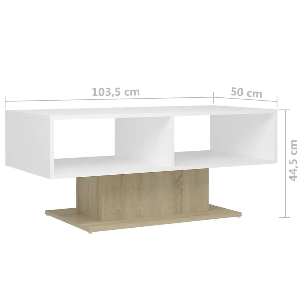 Coffee Table Living Room White Storage Shelf 1035 x 500 x 445 cm