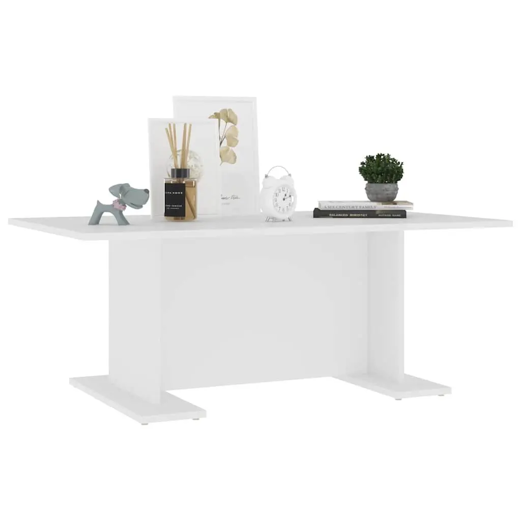 Coffee Table for Living Room 103.5 x 60 x 40 cm White Engineered Wood