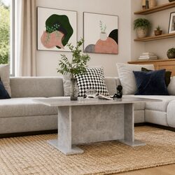 Grey Engineered Wood Coffee Table: Dimensions 103.5L x 60W x 40H cm