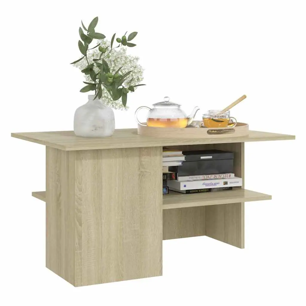 Coffee Table with Storage Shelf Living Room Accent Sonoma Oak 90x60x46.5cm