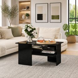 Dimensions-Driven High Gloss Black Coffee Table
