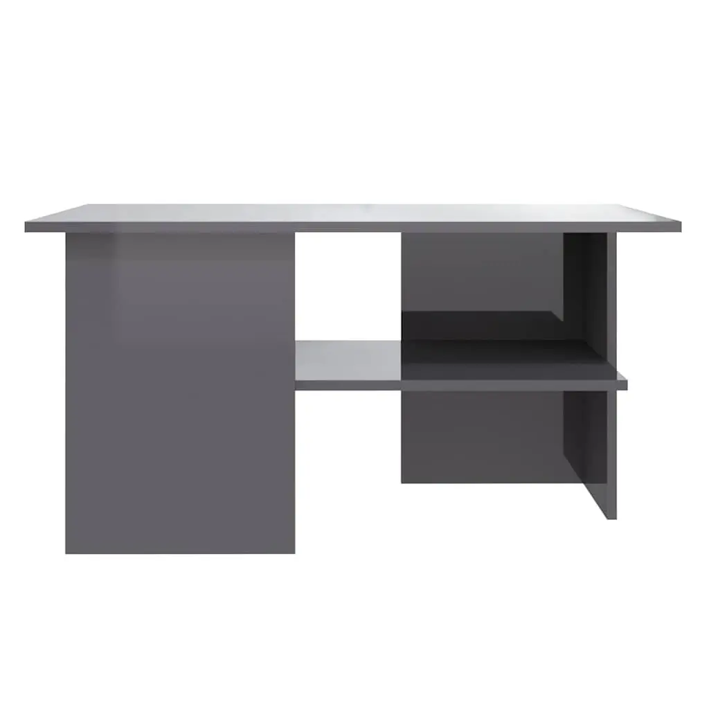 High Gloss Grey Coffee Table with Storage