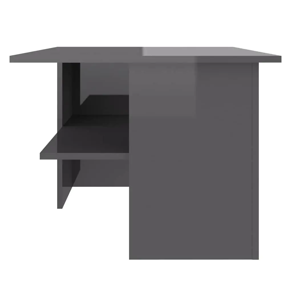 High Gloss Grey Coffee Table with Storage