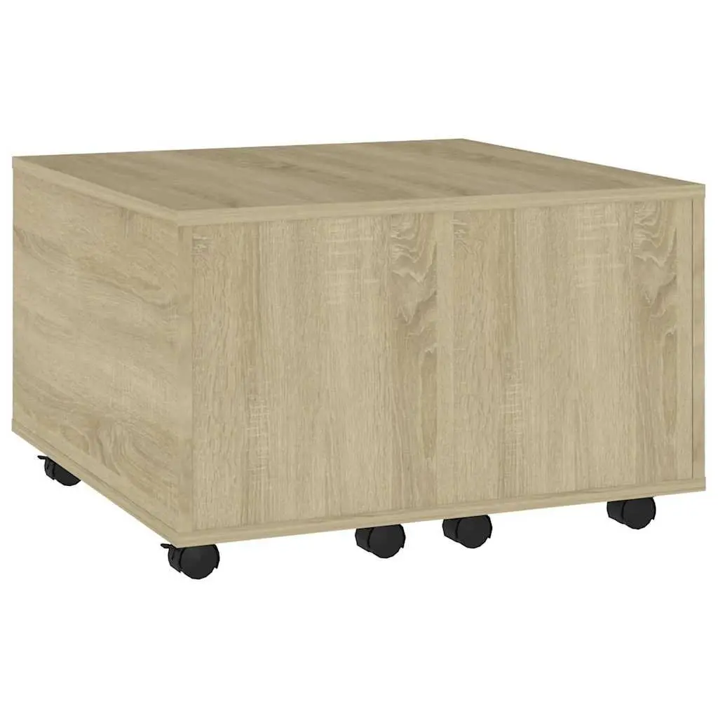 Coffee Table Sonoma Oak Engineered Wood Accent Table with Wheels Extendable