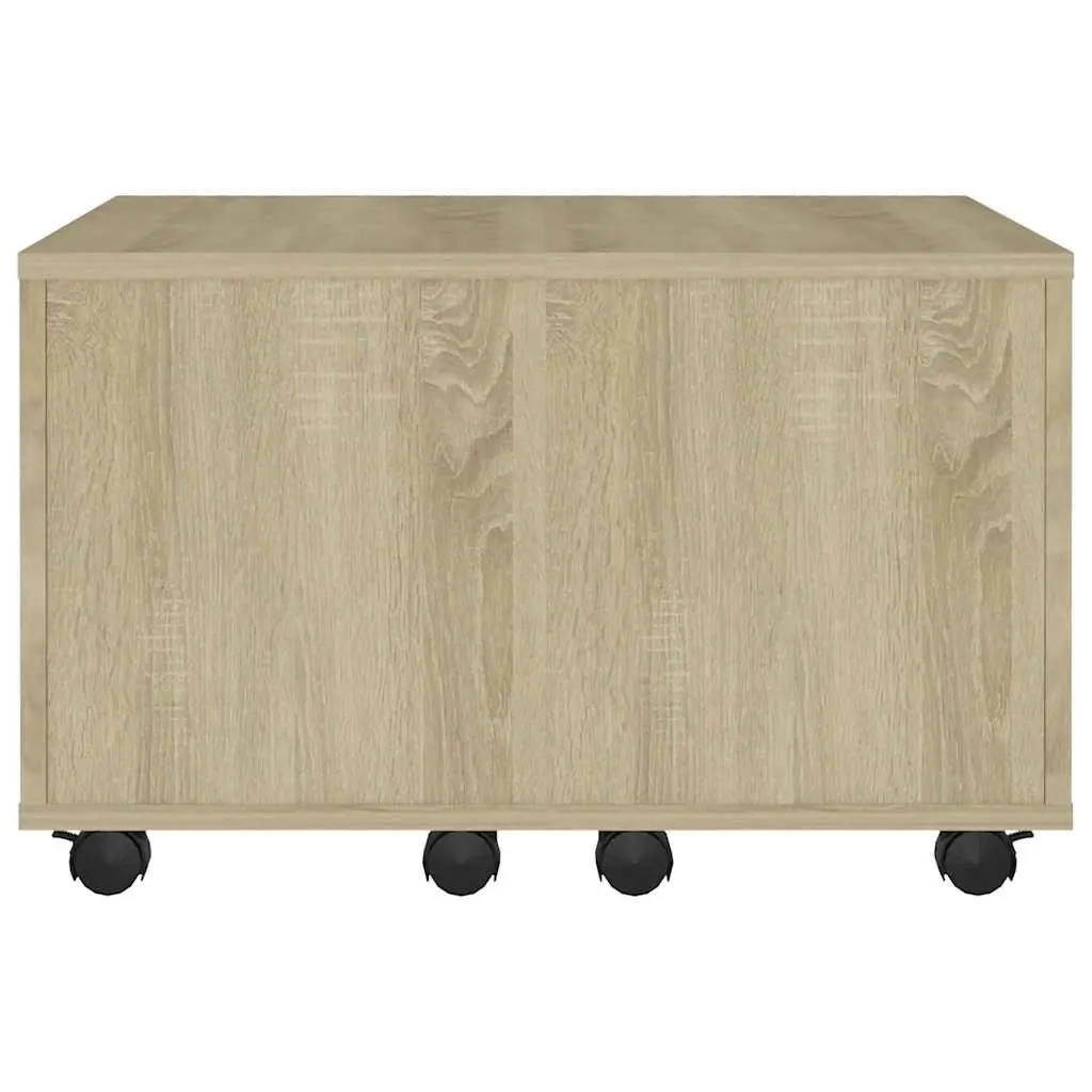 Coffee Table Sonoma Oak Engineered Wood Accent Table with Wheels Extendable