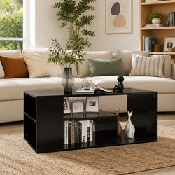 Specifications for Black Coffee Table with Storage Compartment