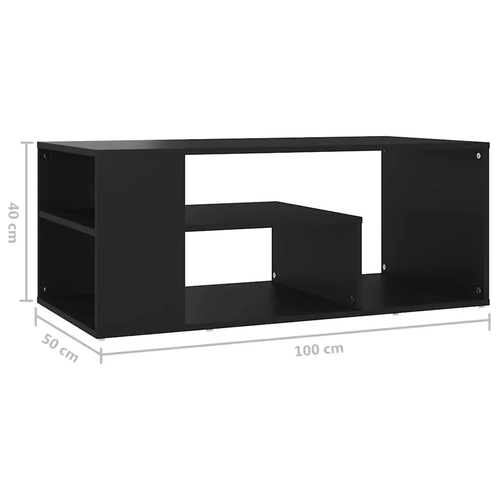 Black Coffee Table with Storage Compartment