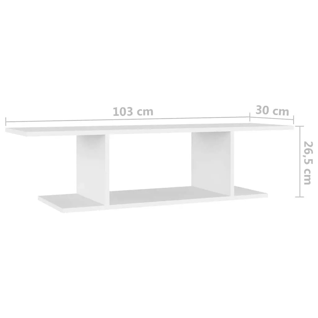 Wall Mounted TV Cabinet for Living Room White 103 x 30 x 26.5 cm