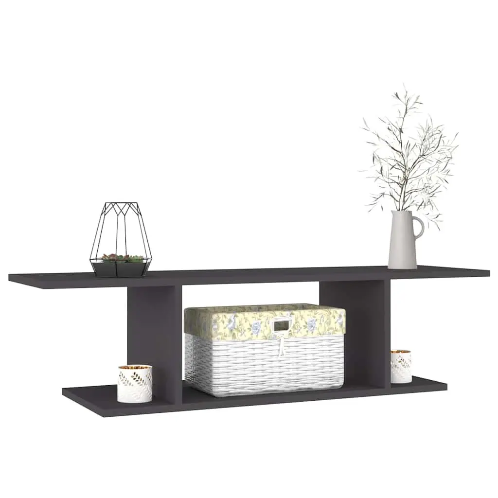 Wall Mounted TV Cabinet Grey Floating Shelf Unit for Living Room 103 x 30 x 26.5 cm