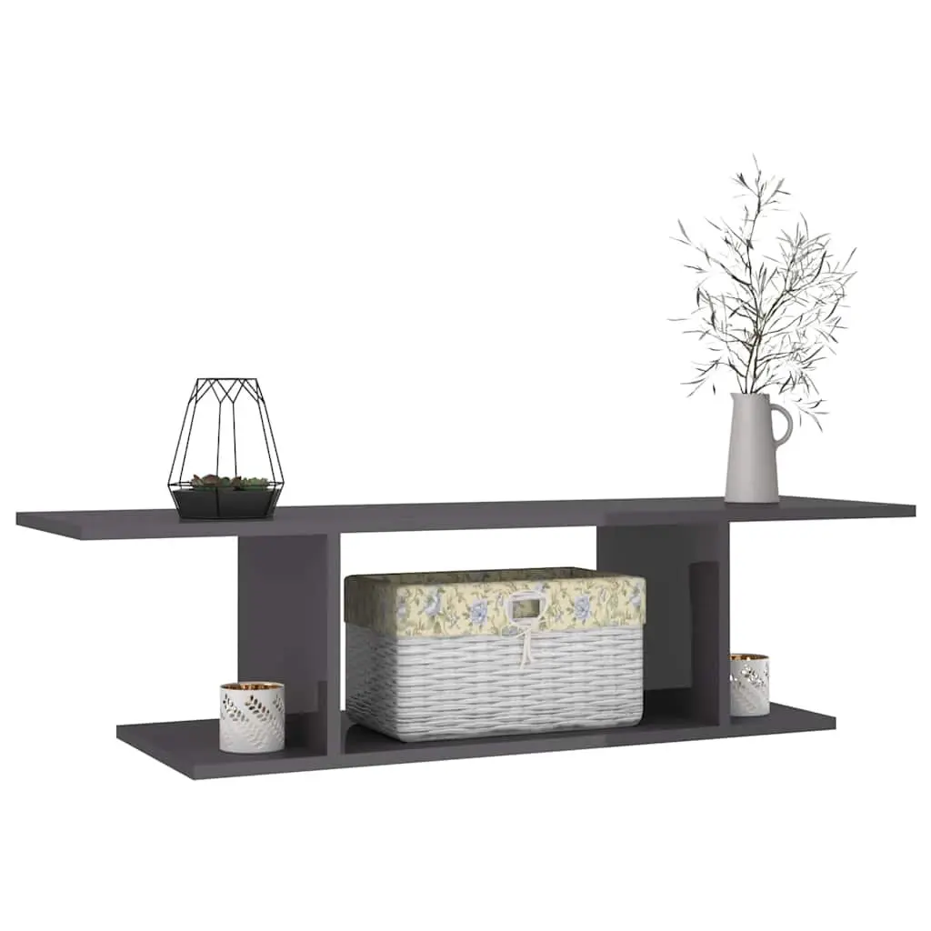 Wall Mounted TV Cabinet Living Room High Gloss Grey 103 x 30 x 26.5 cm