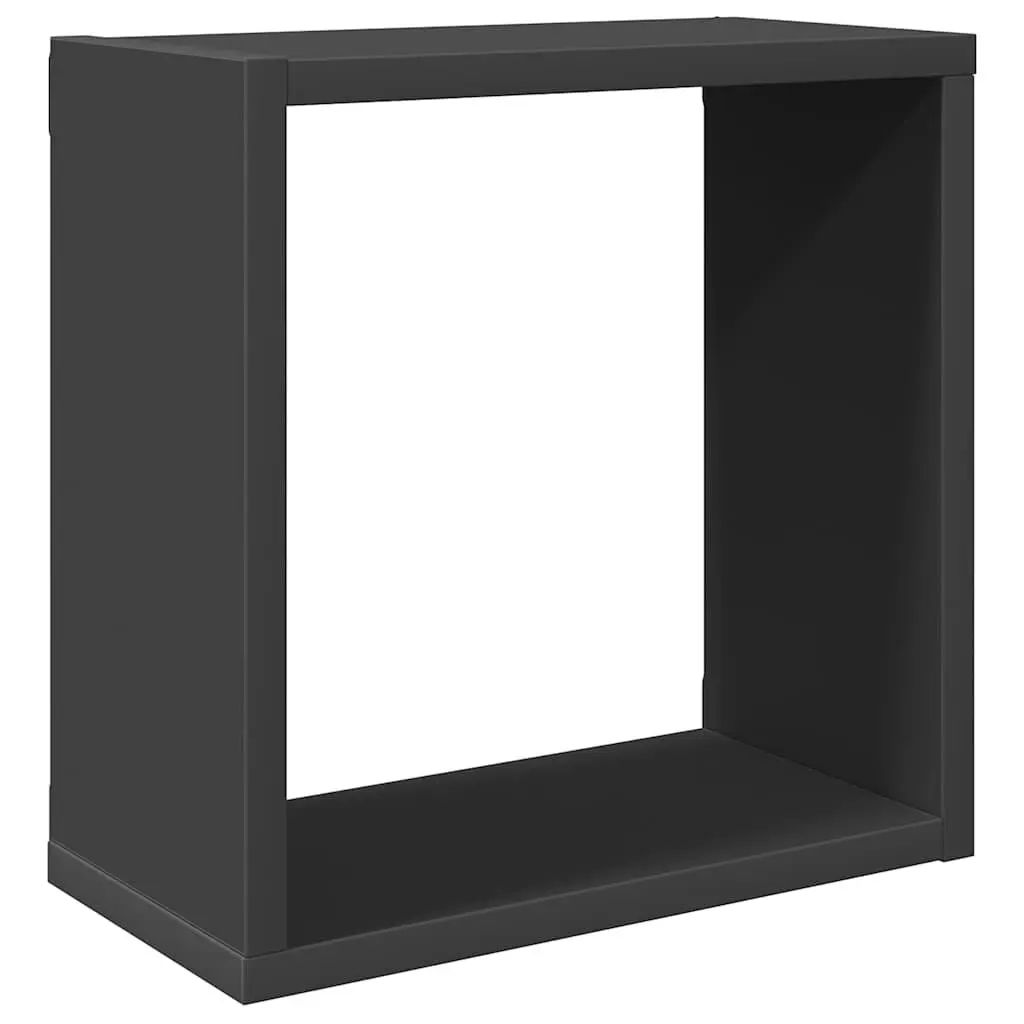 Floating Cube Shelves Set for Home Storage Display Grey 30x15x30cm 4 Pieces