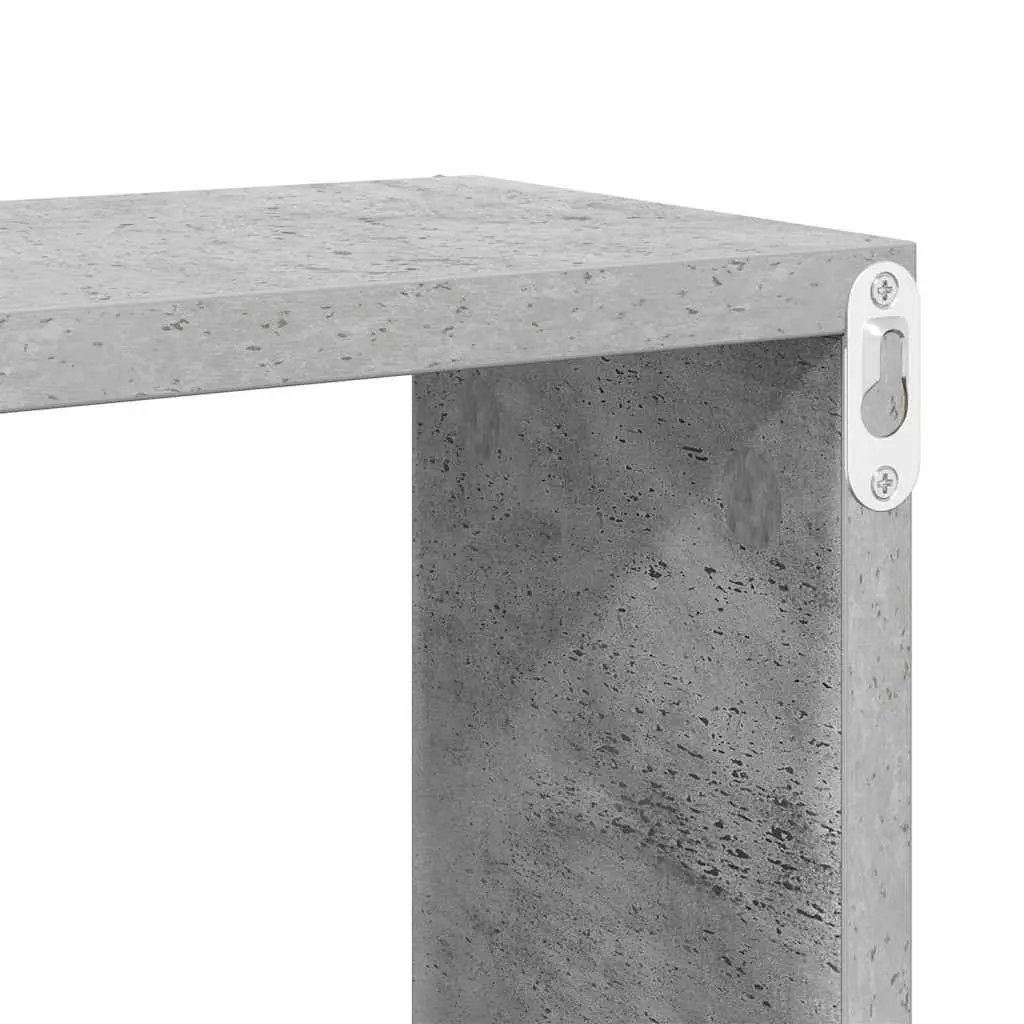 Wall Cube Shelves for Living Room Bedroom Kitchen Grey 30 x 15 x 30 cm 2 Piece