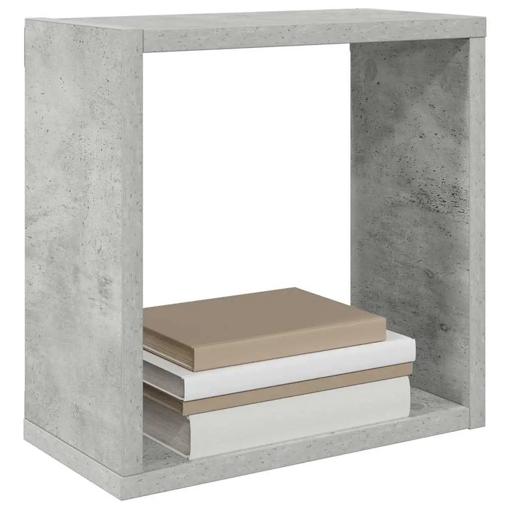 Wall Cube Shelves for Living Room Bedroom Kitchen Grey 30 x 15 x 30 cm 2 Piece