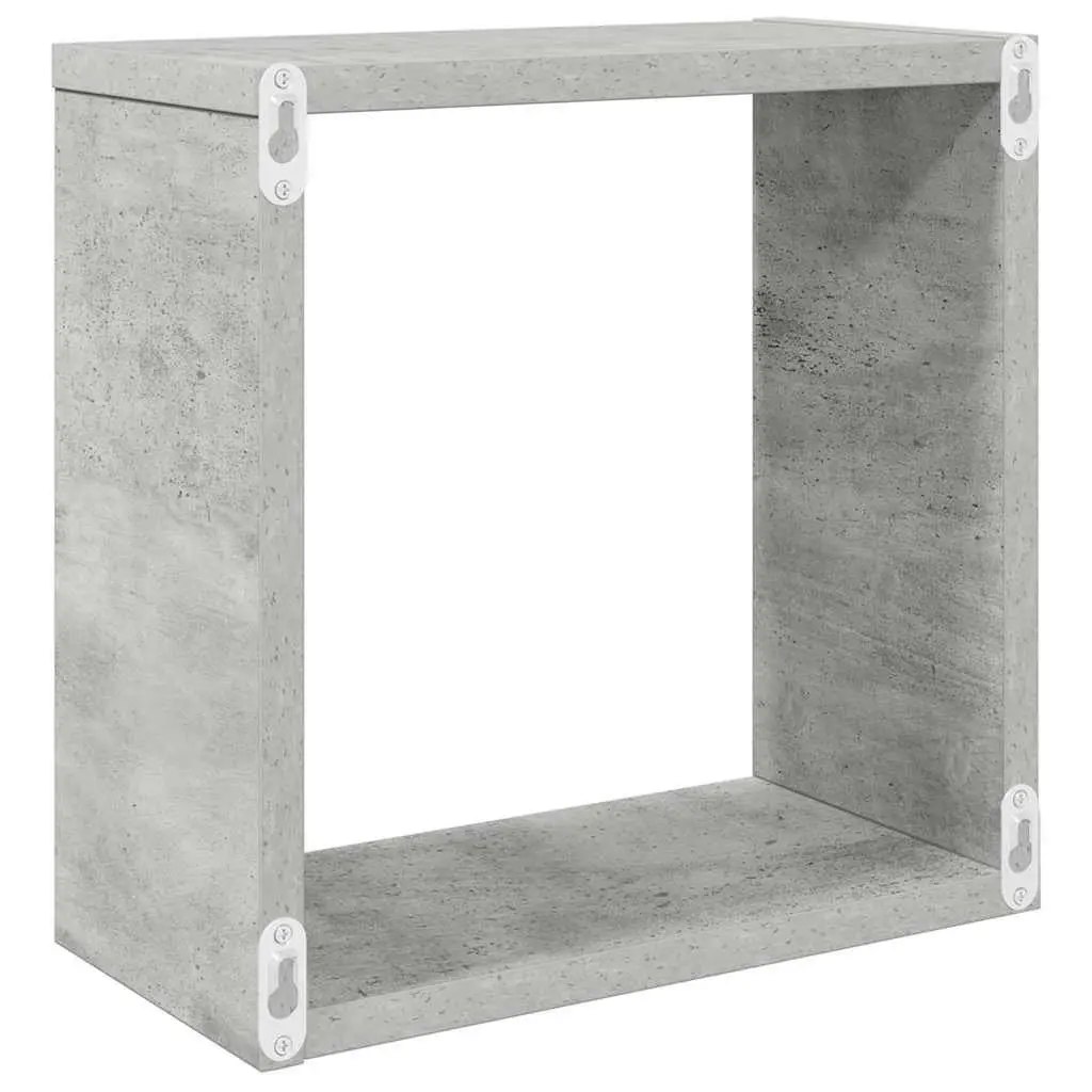 Wall Cube Shelves for Home Decor 6 Piece Grey Floating Storage Display
