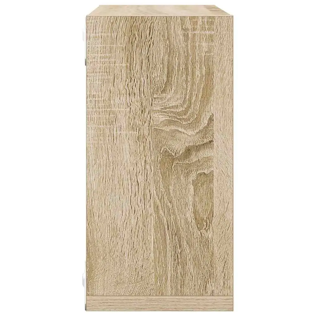 Wall Cube Shelves Set for Living Room Bedroom Kitchen White Sonoma Oak 30 x 15 x 30 cm