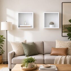 Wall Cube Shelves Floating Storage Display 2 pcs White 30x15x30 cm Hanging