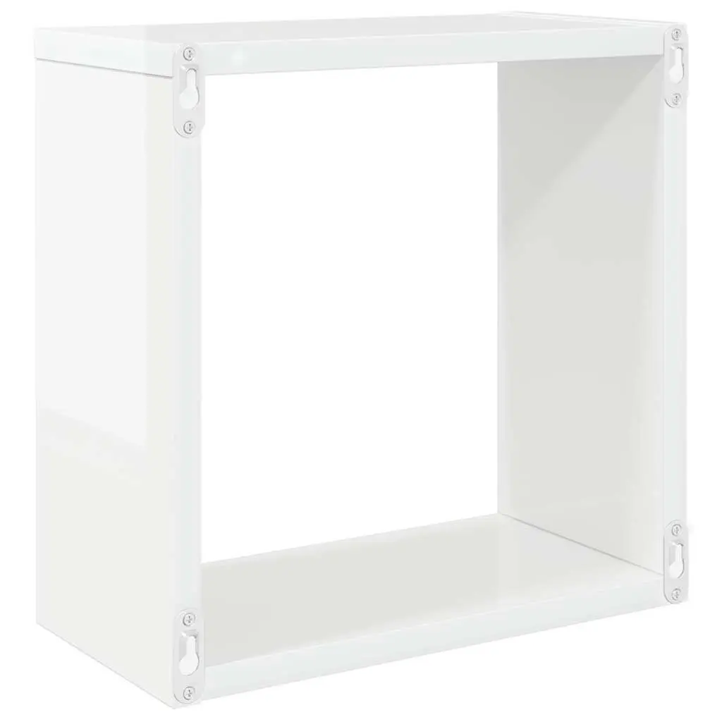 Wall Cube Shelves 4 Pieces White Floating Storage Display Organizer Home Decor
