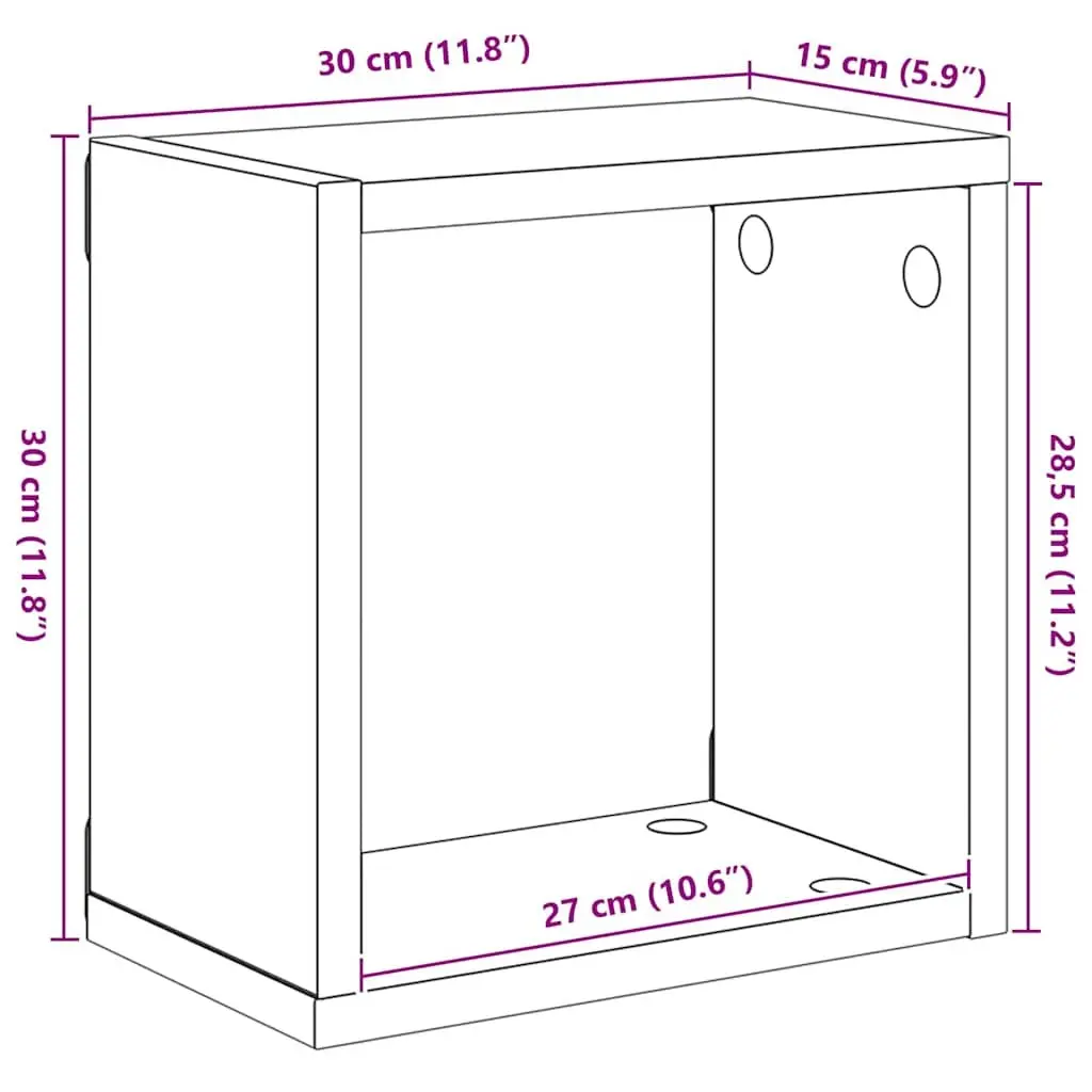 Wall Cube Shelves Set 6 Pcs Floating Display Storage Shelving White Home Decor