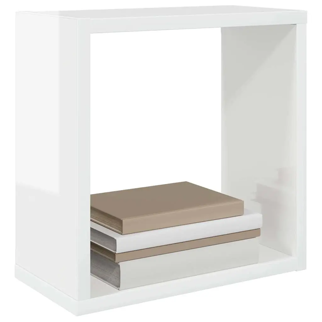 Wall Cube Shelves Set 6 Pcs Floating Display Storage Shelving White Home Decor