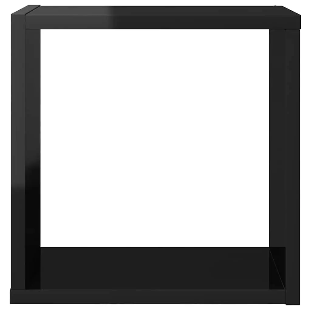 Wall Cube Shelves Floating Storage Display Set Black Hanging Shelving Unit Home