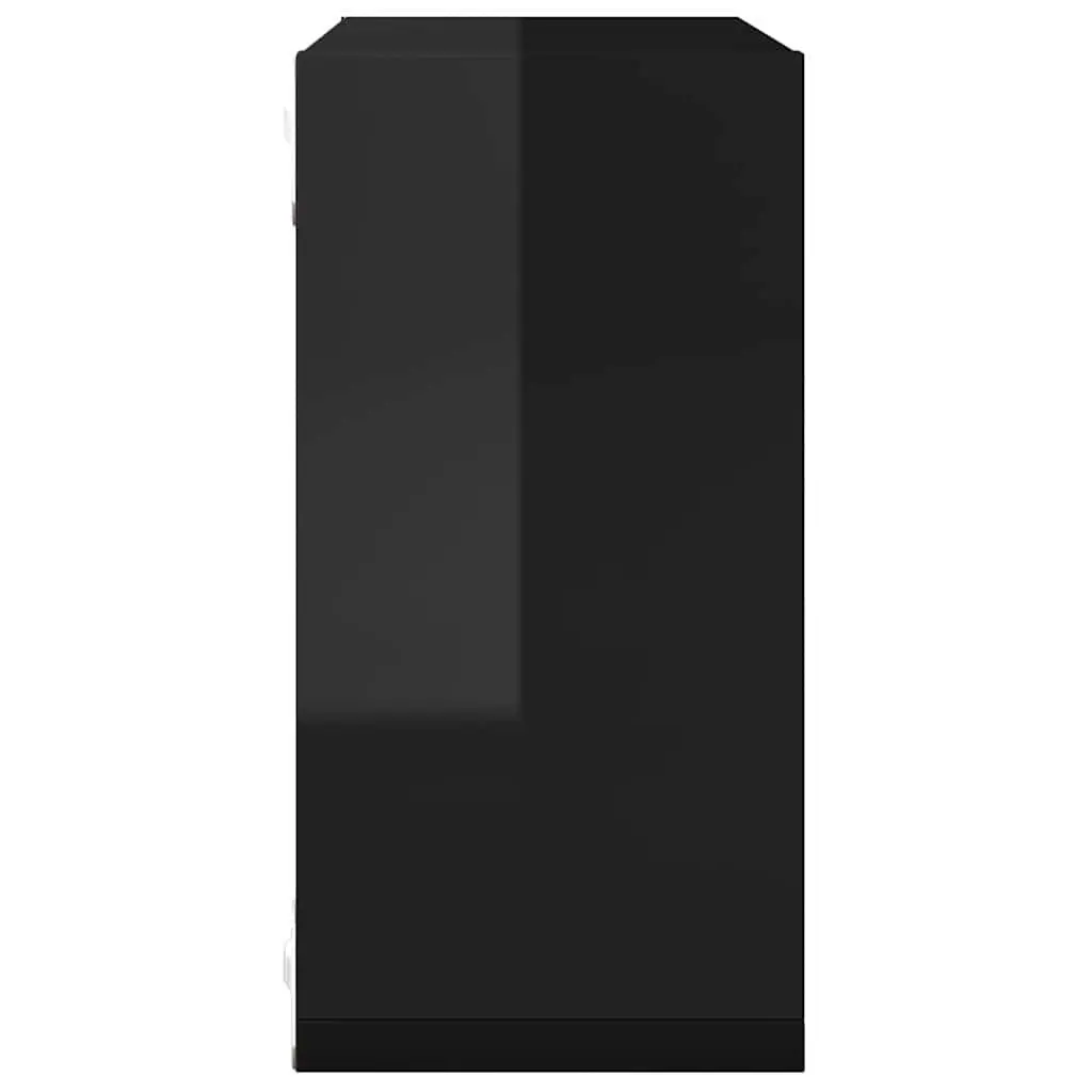 Wall Cube Shelves Floating Storage Display Set Black Hanging Shelving Unit Home