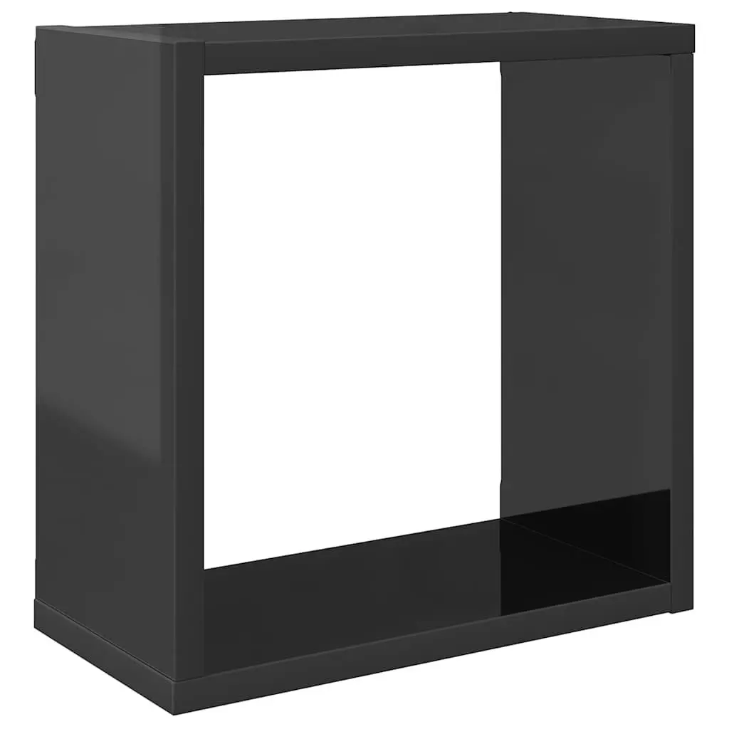 Wall Cube Shelves 6 Pieces Grey Floating Storage Display Hanging Organizer