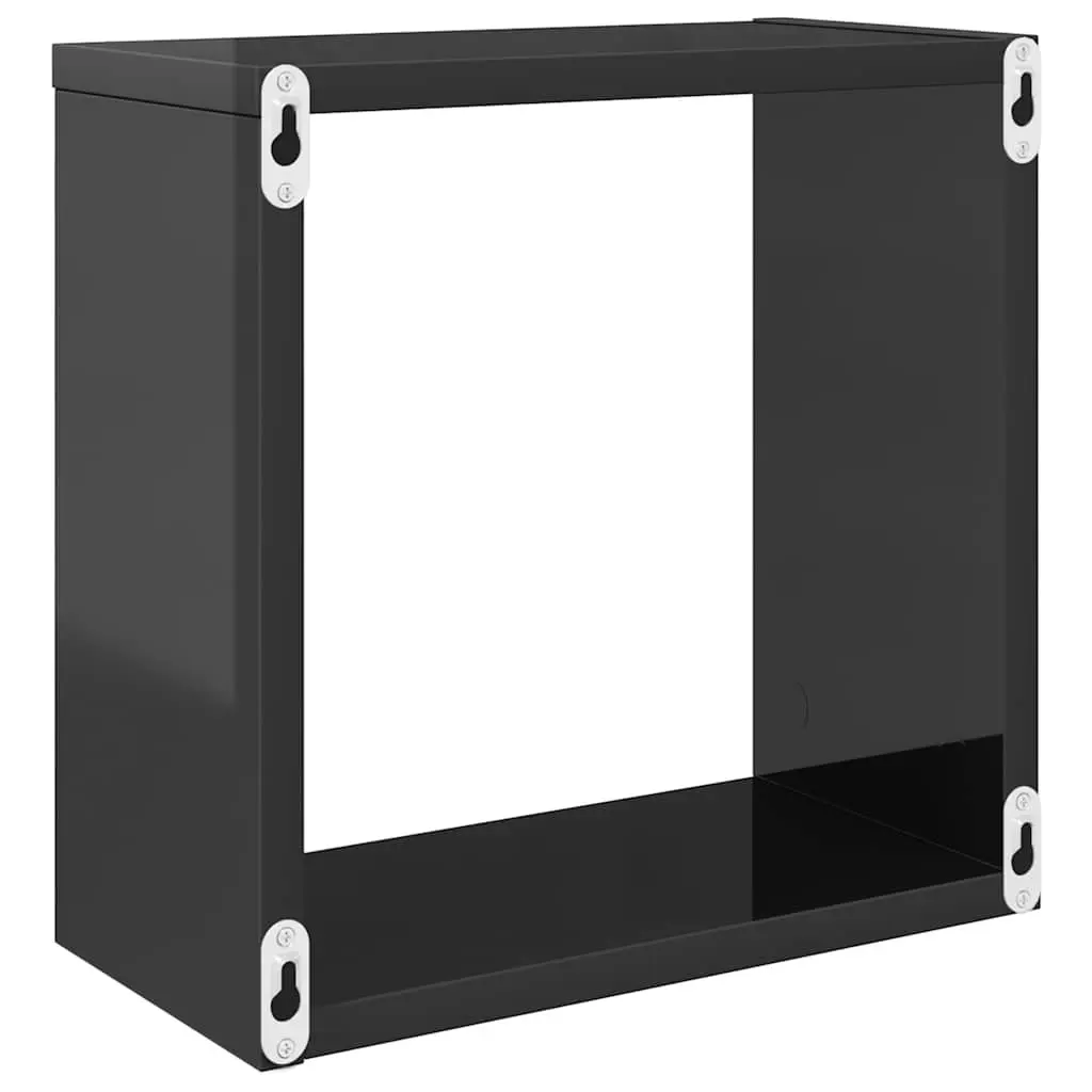 Wall Cube Shelves 6 Pieces Grey Floating Storage Display Hanging Organizer